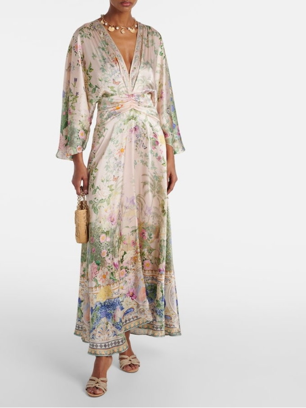 Camilla Palacio Playground Petal Sleeve Long Dress